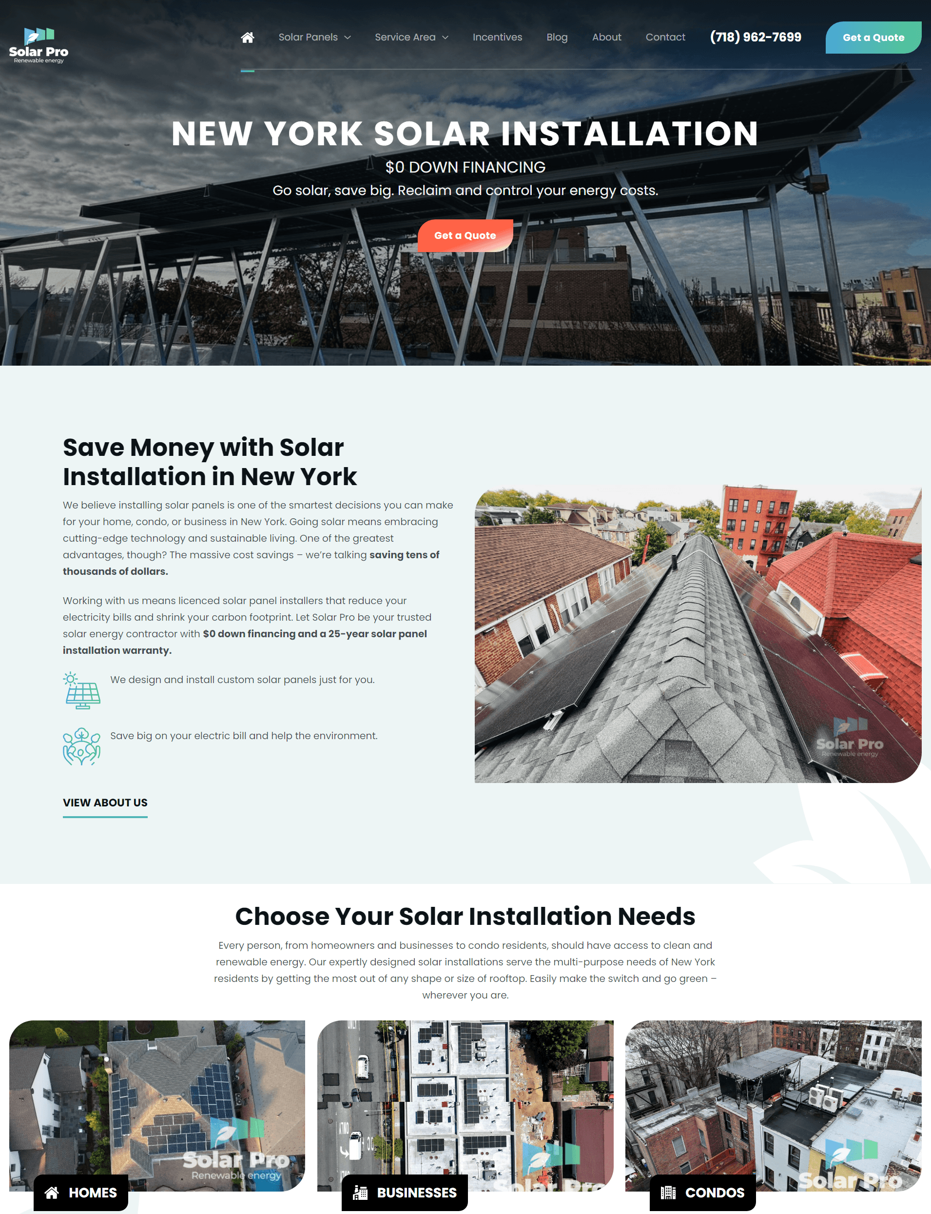 Solar Pro Website design